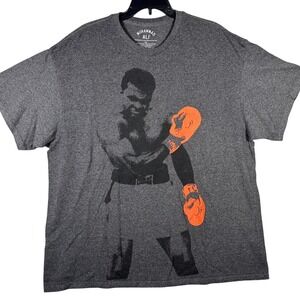 Muhammad Ali Graphic Shirt Mens XXL Gray Orange Boxing Gloves Short Sleeve Tee